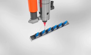 Stable precision adhesion in the syringe needle assembly process